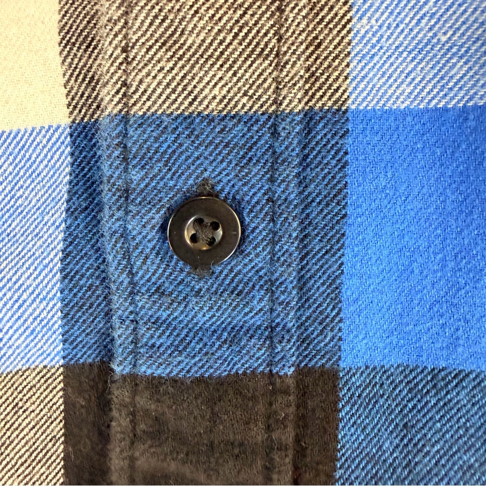 AMERICAN EAGLE Men’s Size S Shirt Button Down Blue Buffalo Plaid Flannel Classic - Picture 6 of 16